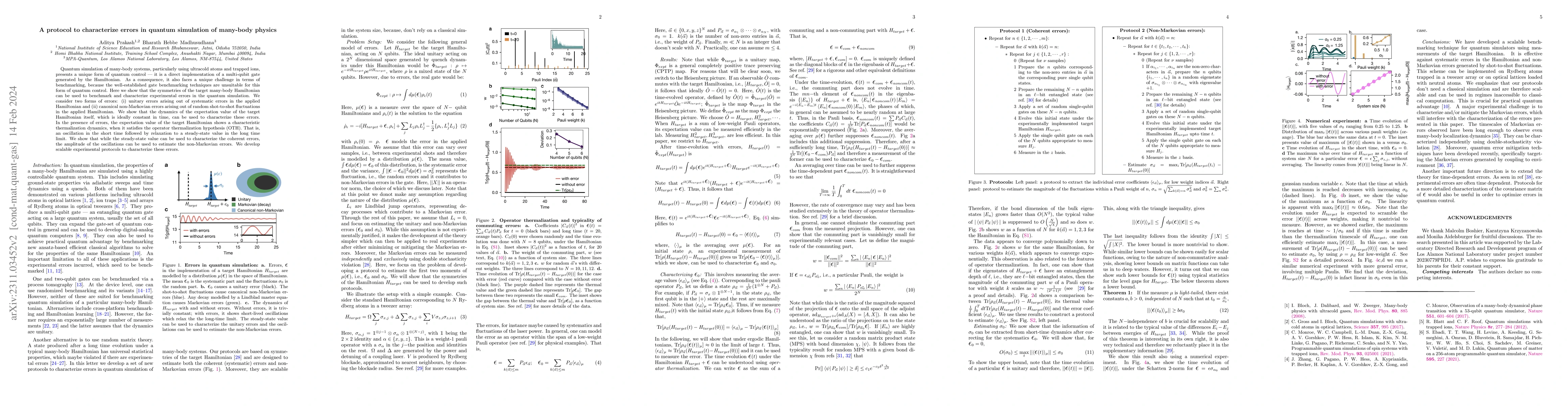 Thumbnail for A protocol to characterize errors in quantum simulation of many-body
  physics