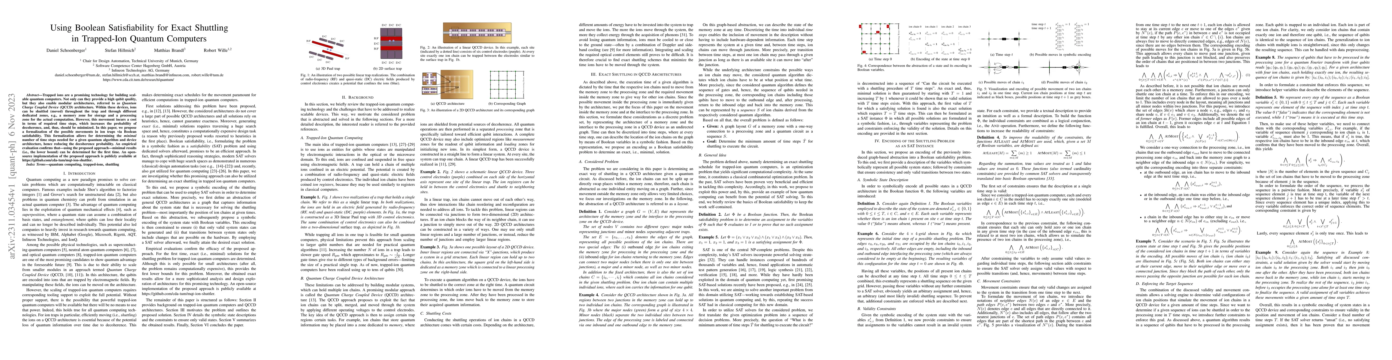 Thumbnail for Using Boolean Satisfiability for Exact Shuttling in Trapped-Ion Quantum
  Computers