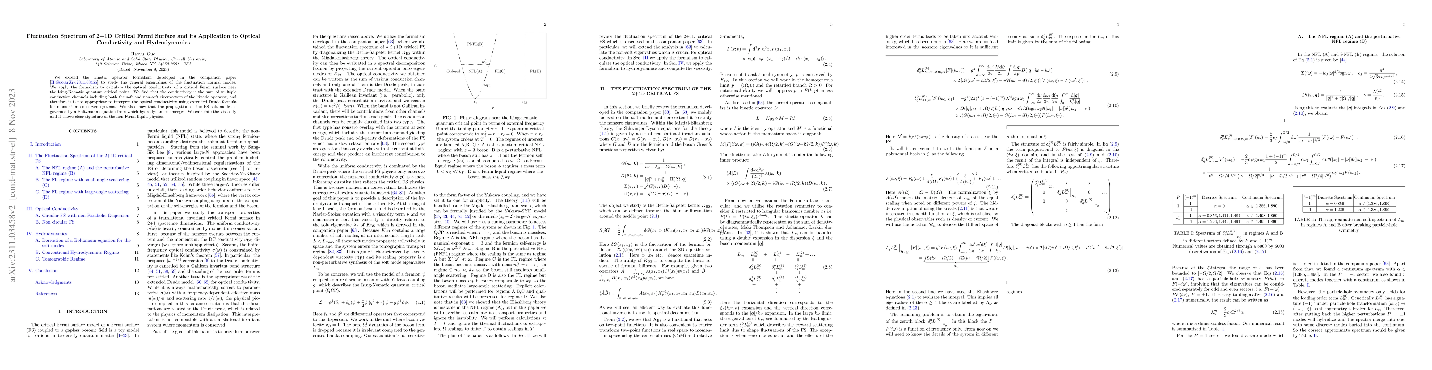 Thumbnail for Fluctuation Spectrum of 2+1D Critical Fermi Surface and its Application
  to Optical Conductivity and Hydrodynamics