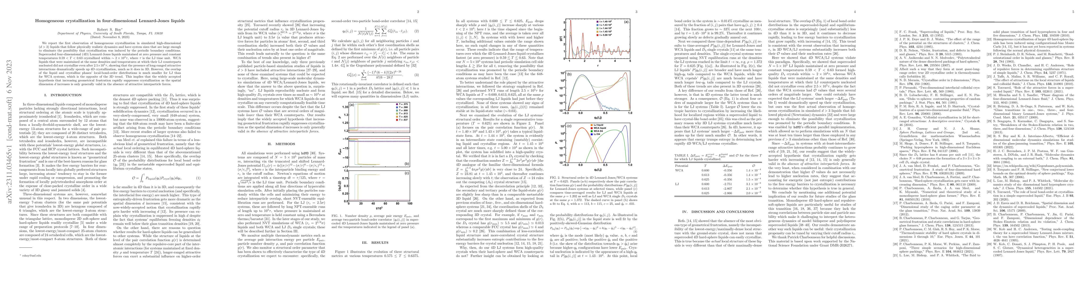 Thumbnail for Homogeneous crystallization in four-dimensional Lennard-Jones liquids