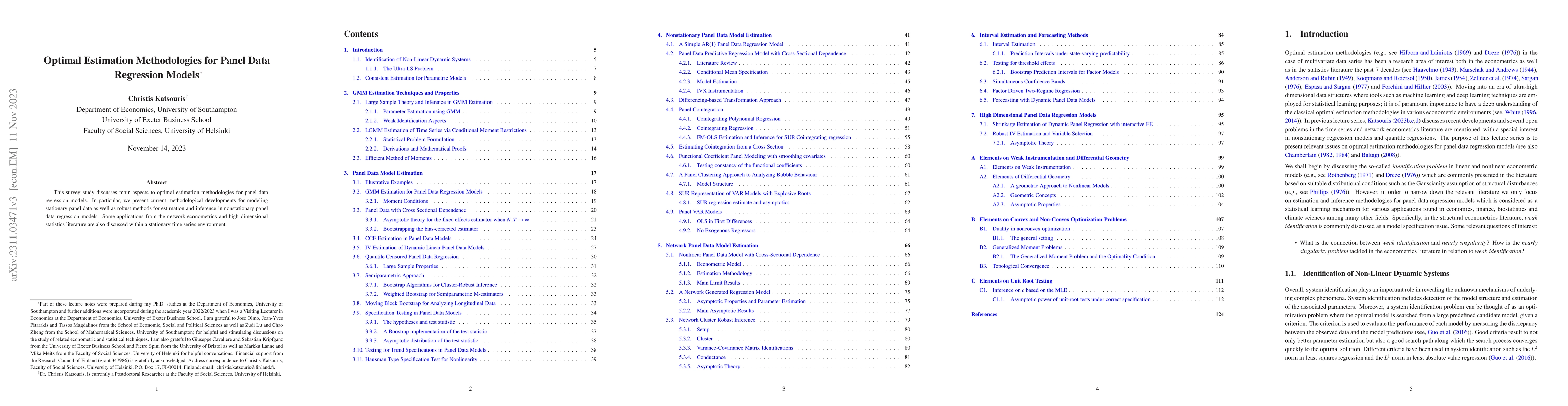 Thumbnail for Optimal Estimation Methodologies for Panel Data Regression Models