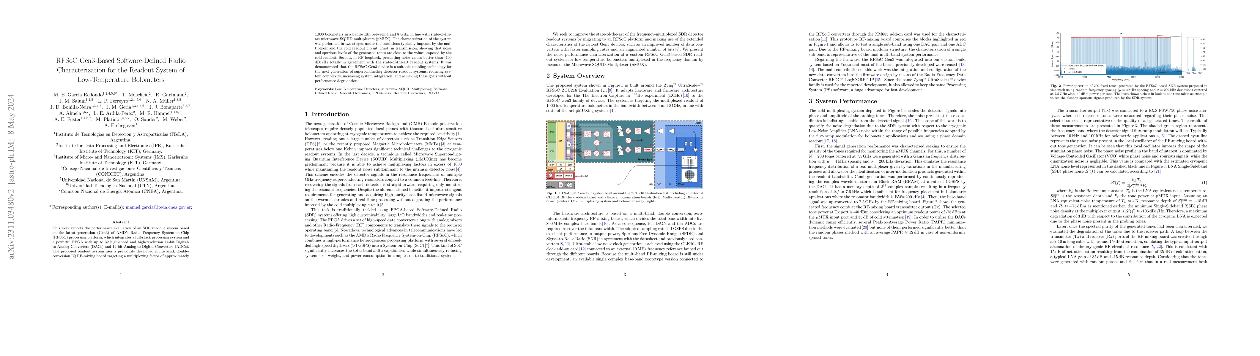 Thumbnail for RFSoC Gen3-Based Software-Defined Radio Characterization for the Readout
  System of Low-Temperature Bolometers