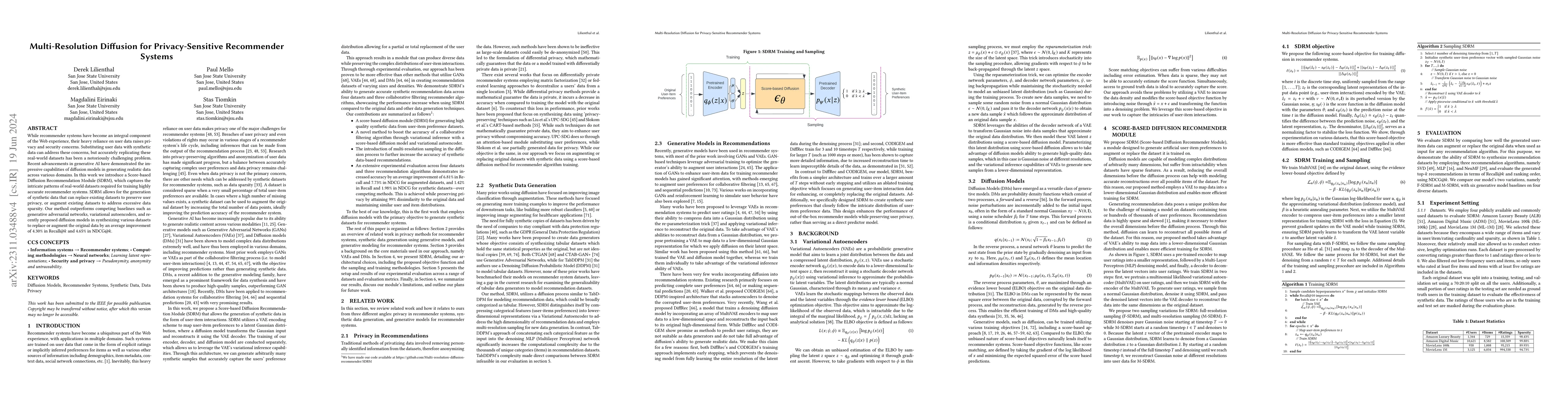 Thumbnail for Multi-Resolution Diffusion for Privacy-Sensitive Recommender Systems
