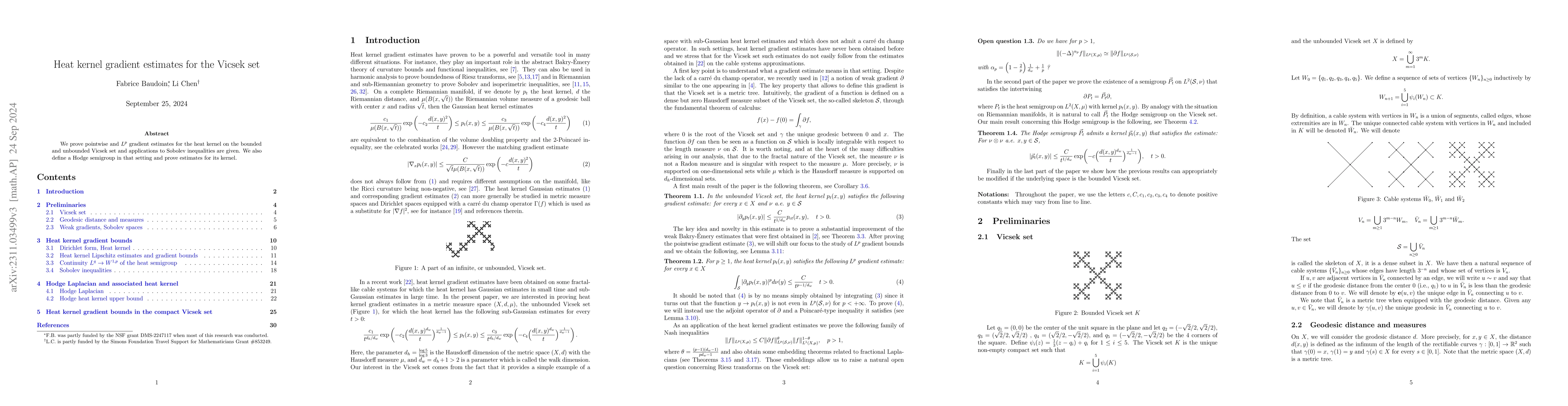 Thumbnail for Heat kernel gradient estimates for the Vicsek set
