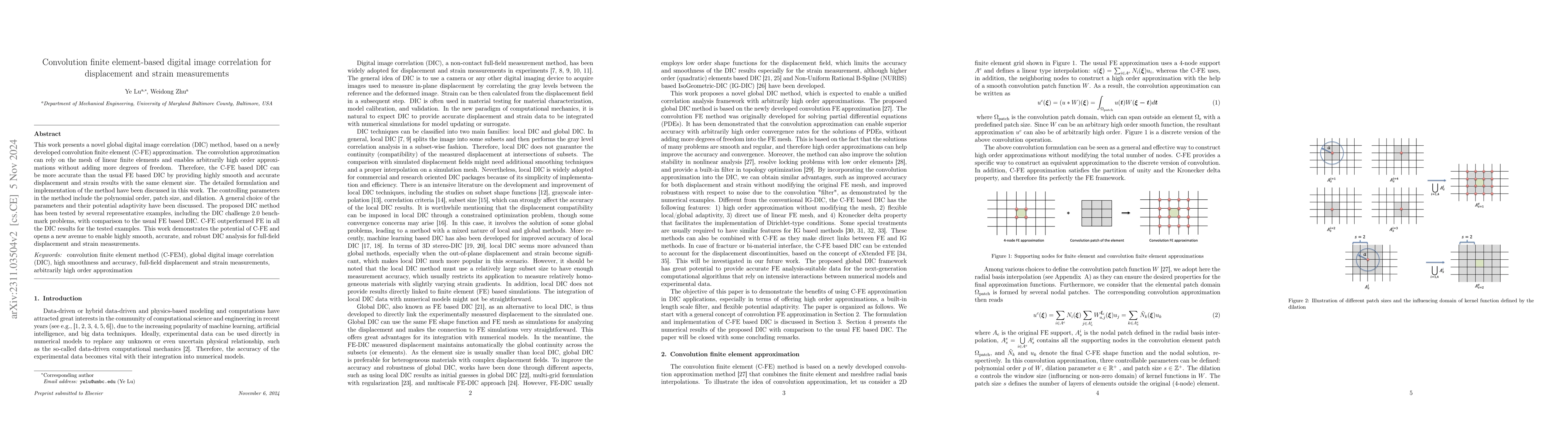 Thumbnail for Convolution finite element-based digital image correlation for
  displacement and strain measurements
