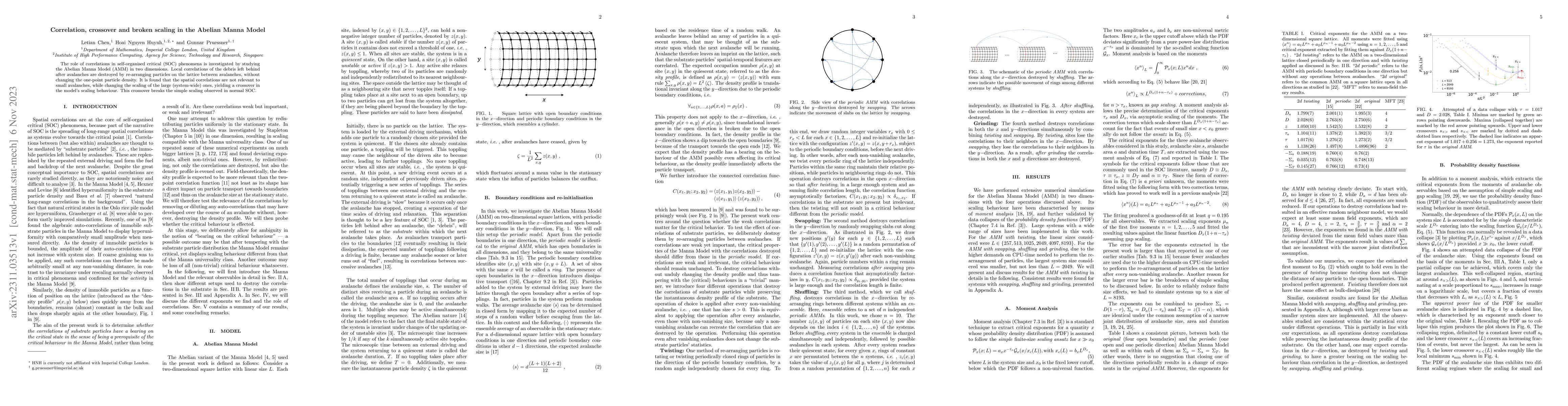 Thumbnail for Correlation, crossover and broken scaling in the Abelian Manna Model