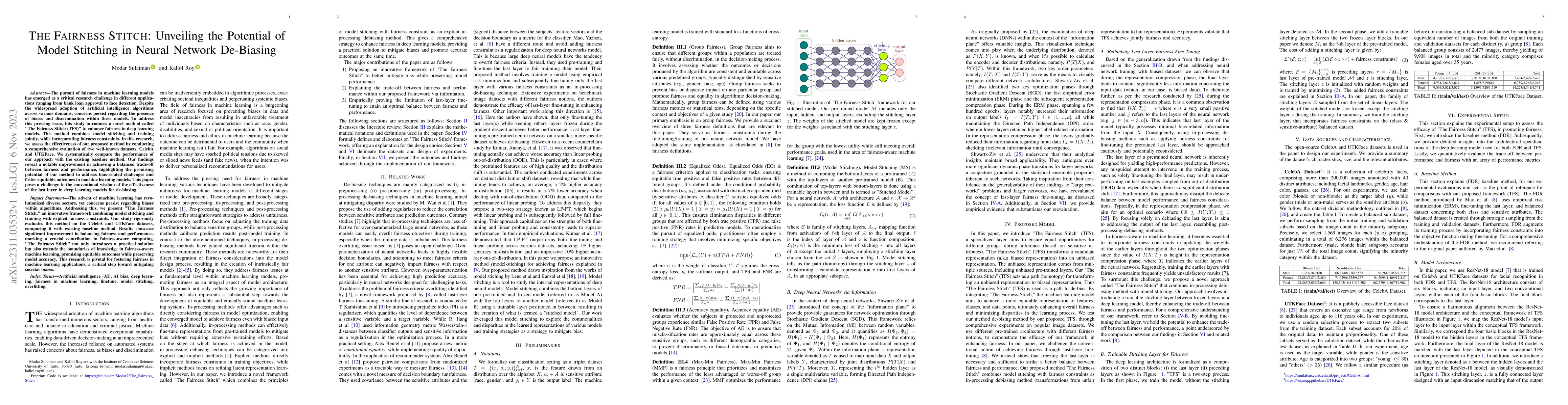 Thumbnail for The Fairness Stitch: Unveiling the Potential of Model Stitching in
  Neural Network De-Biasing