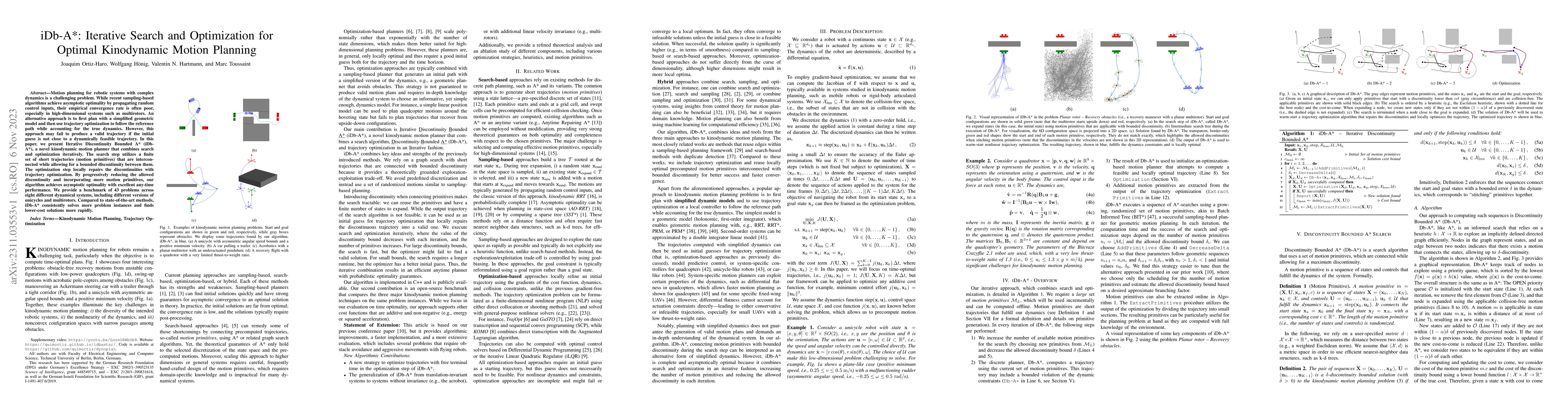 Thumbnail for iDb-A*: Iterative Search and Optimization for Optimal Kinodynamic Motion
  Planning