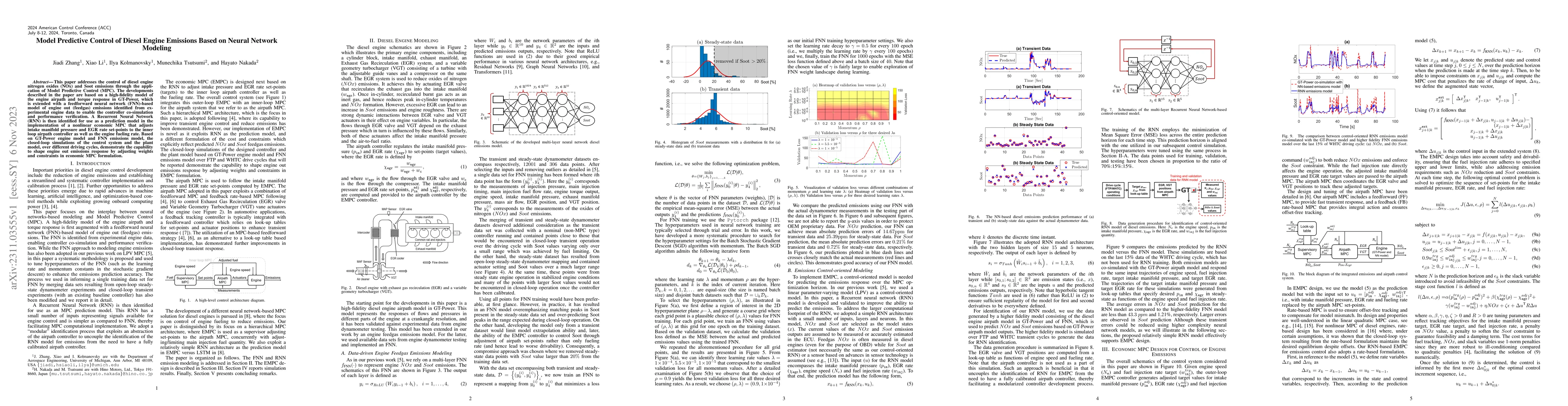 Thumbnail for Model Predictive Control of Diesel Engine Emissions Based on Neural
  Network Modeling