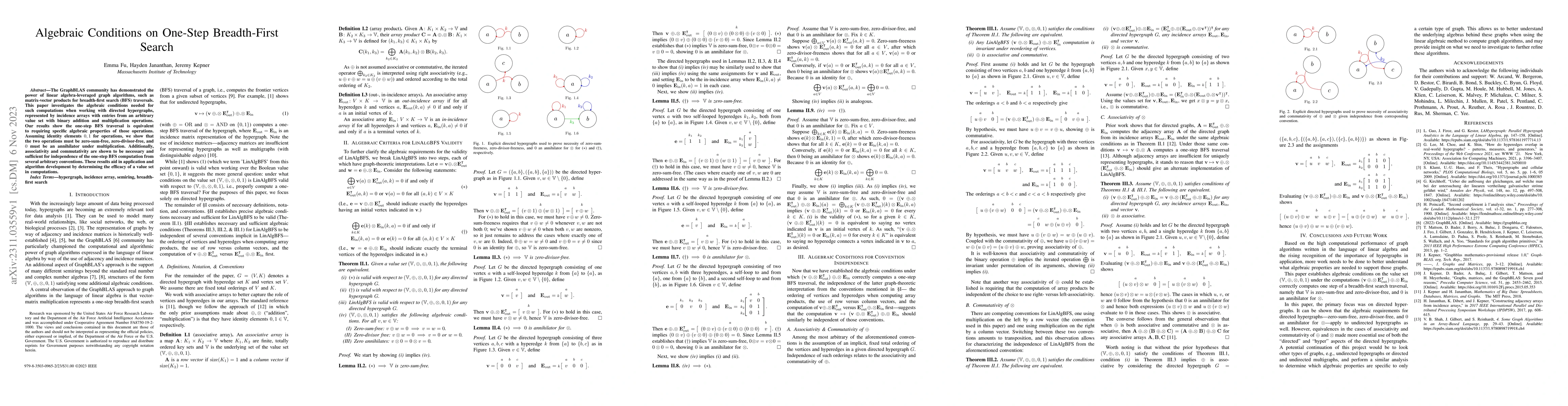 Thumbnail for Algebraic Conditions on One-Step Breadth-First Search