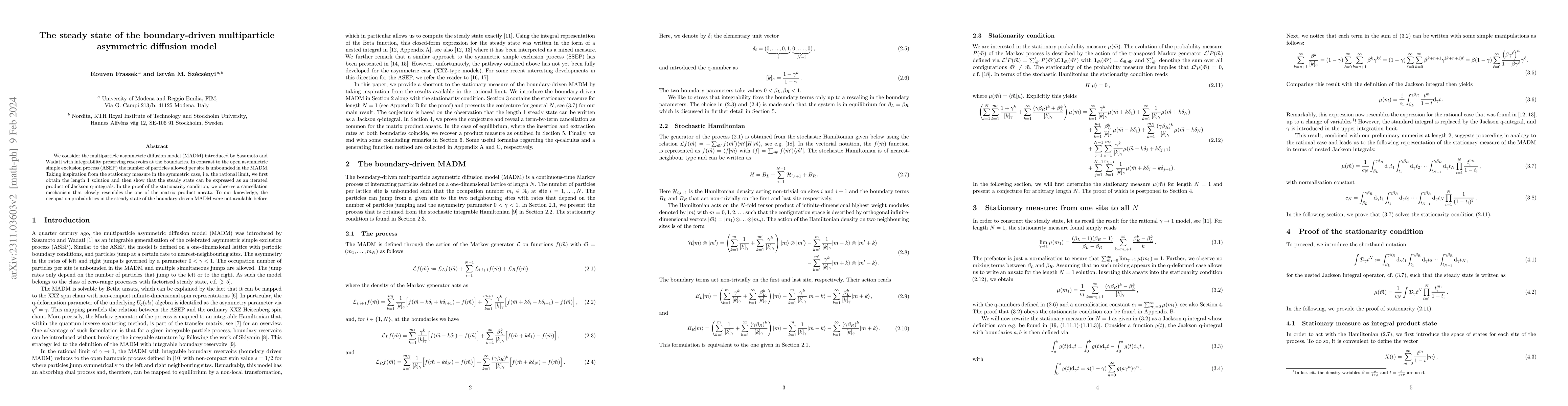 Thumbnail for The steady state of the boundary-driven multiparticle asymmetric
  diffusion model