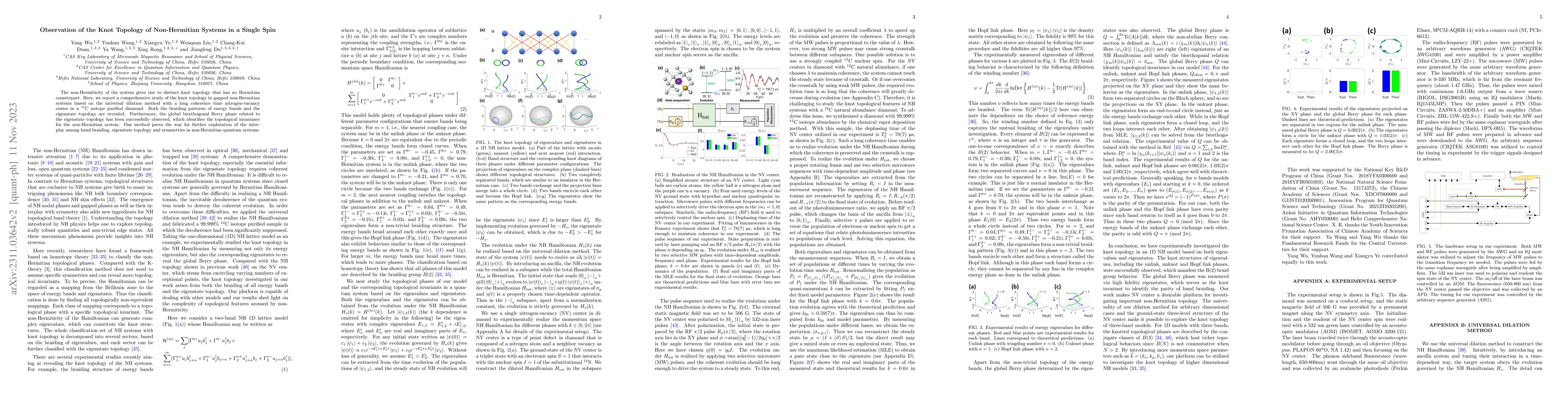 Thumbnail for Observation of the Knot Topology of Non-Hermitian Systems in a Single
  Spin