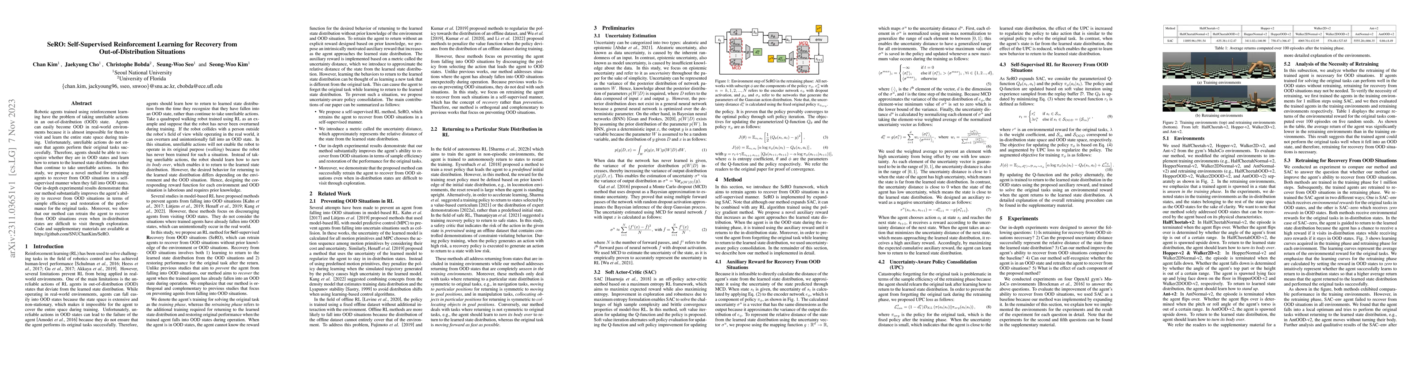 Thumbnail for SeRO: Self-Supervised Reinforcement Learning for Recovery from
  Out-of-Distribution Situations