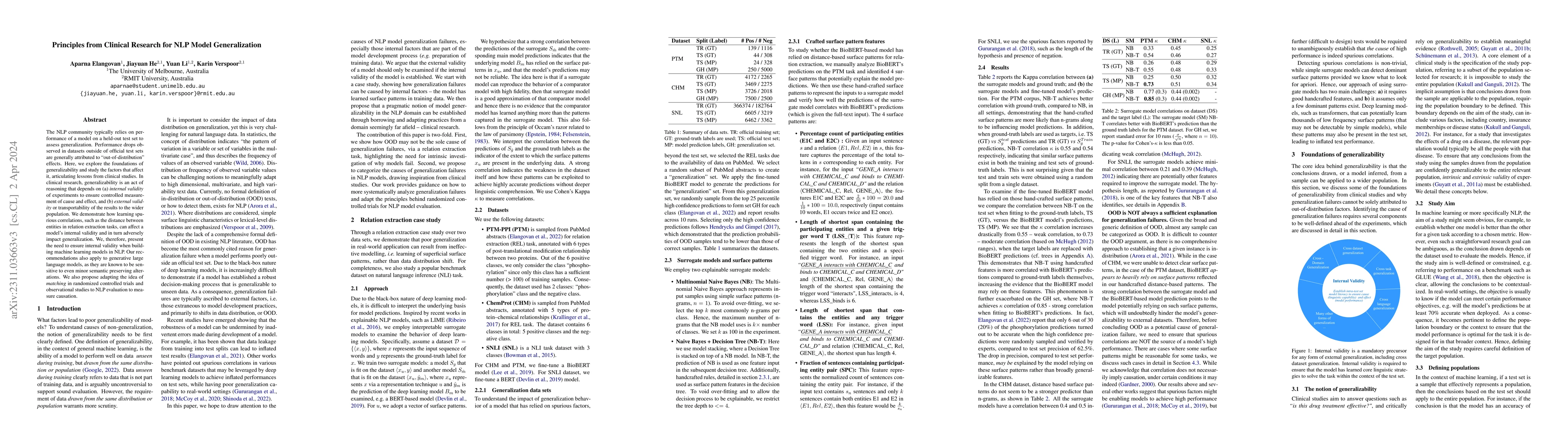 Thumbnail for Principles from Clinical Research for NLP Model Generalization
