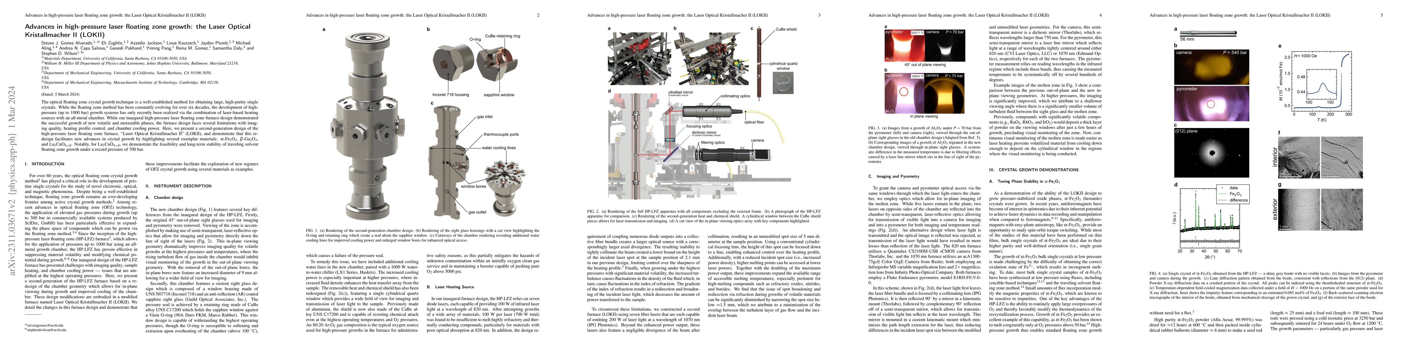 Thumbnail for Advances in high-pressure laser floating zone growth: the Laser Optical
  Kristallmacher II