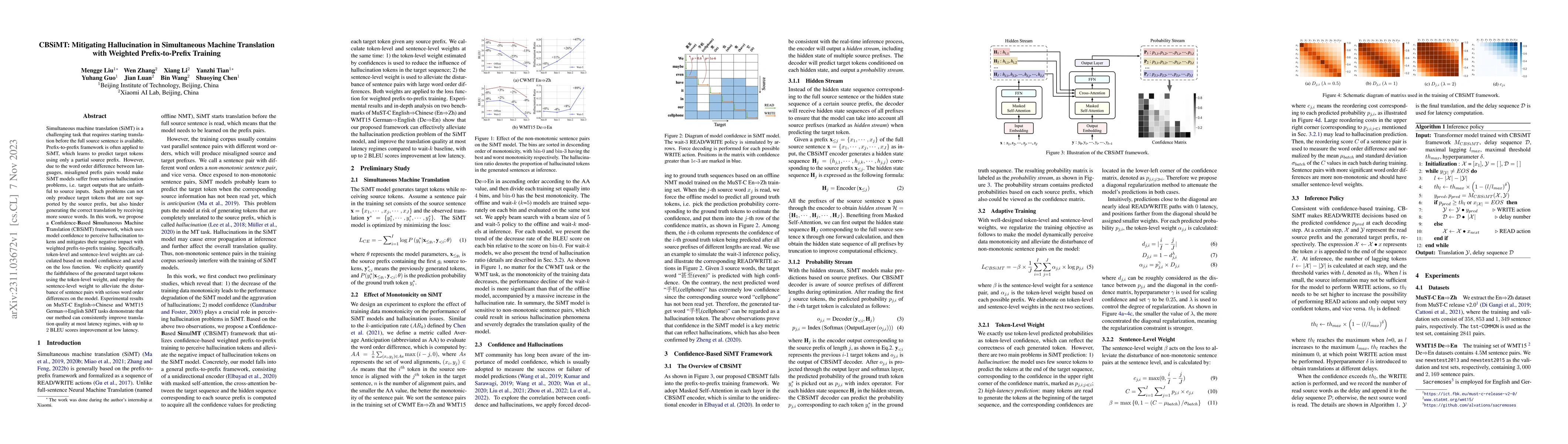 Thumbnail for CBSiMT: Mitigating Hallucination in Simultaneous Machine Translation
  with Weighted Prefix-to-Prefix Training