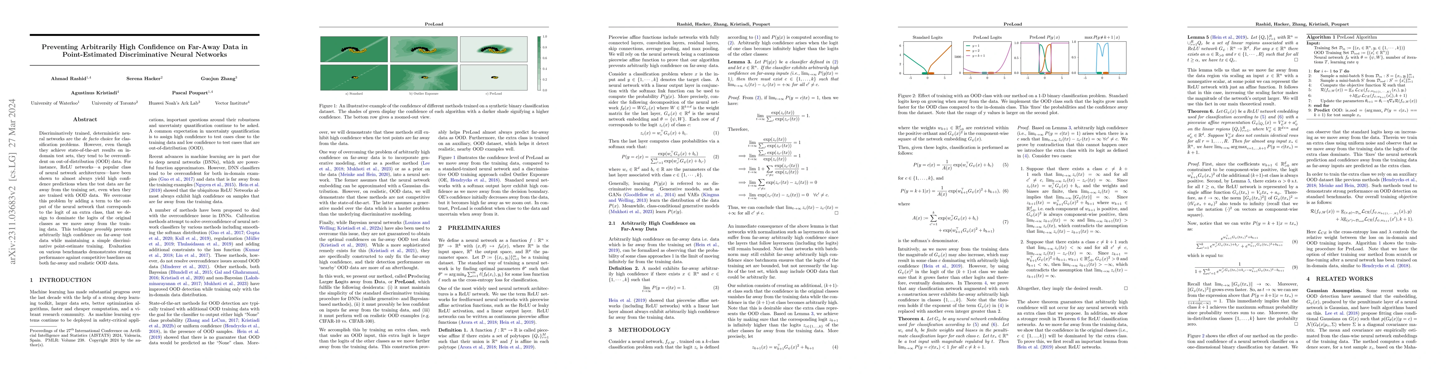 Thumbnail for Preventing Arbitrarily High Confidence on Far-Away Data in
  Point-Estimated Discriminative Neural Networks