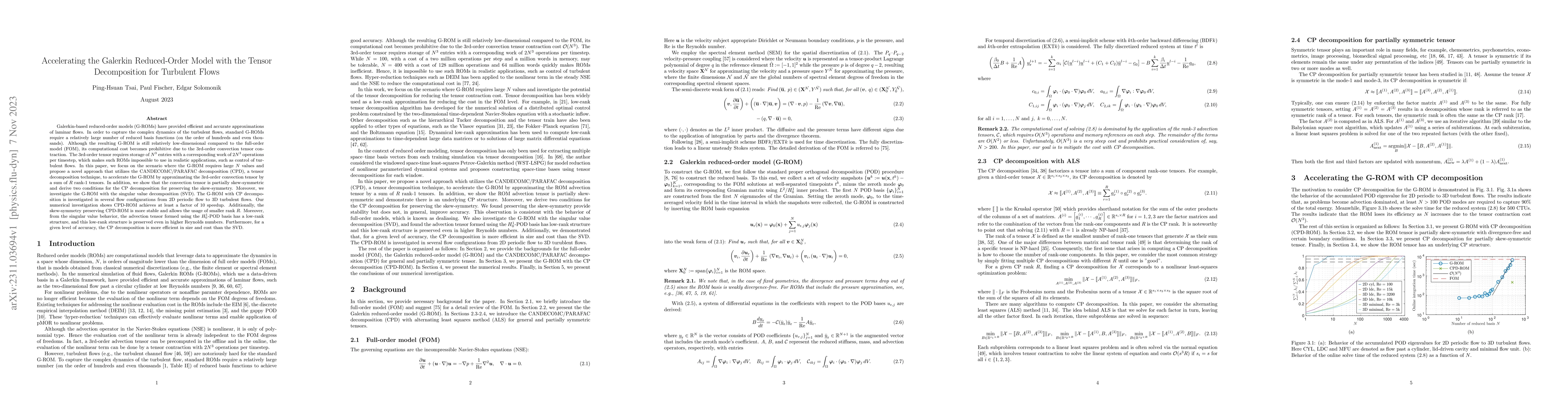 Thumbnail for Accelerating the Galerkin Reduced-Order Model with the Tensor
  Decomposition for Turbulent Flows