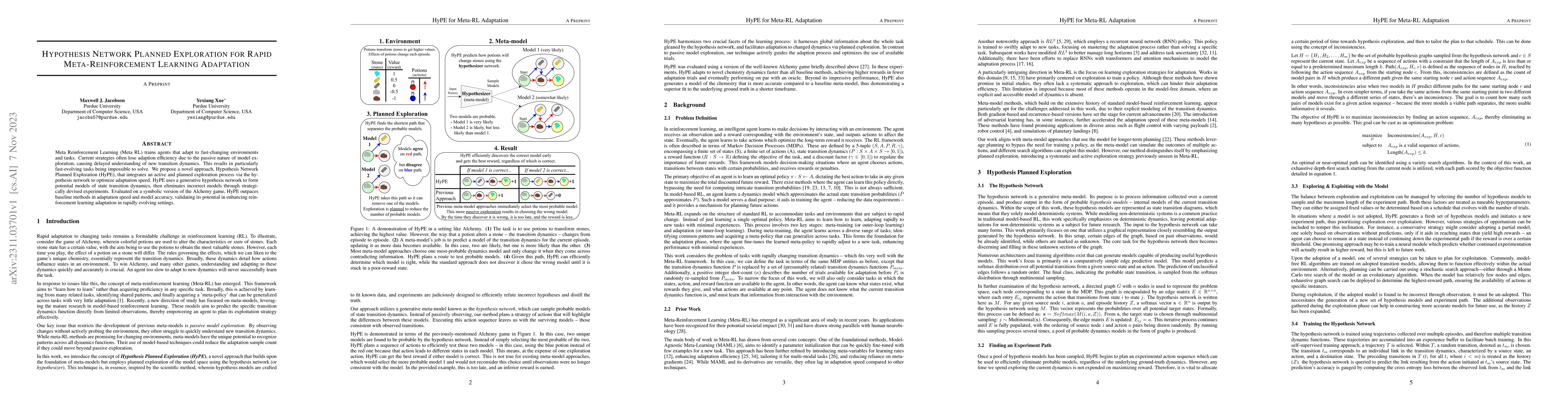 Thumbnail for Hypothesis Network Planned Exploration for Rapid Meta-Reinforcement
  Learning Adaptation