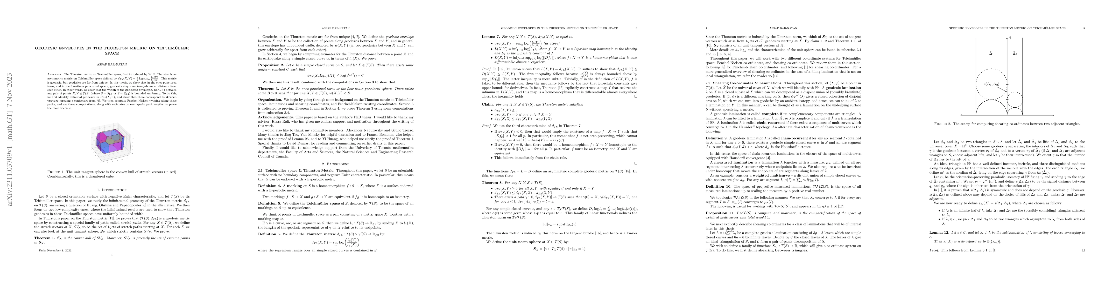 Thumbnail for Geodesic Envelopes in the Thurston Metric on Teichmuller space