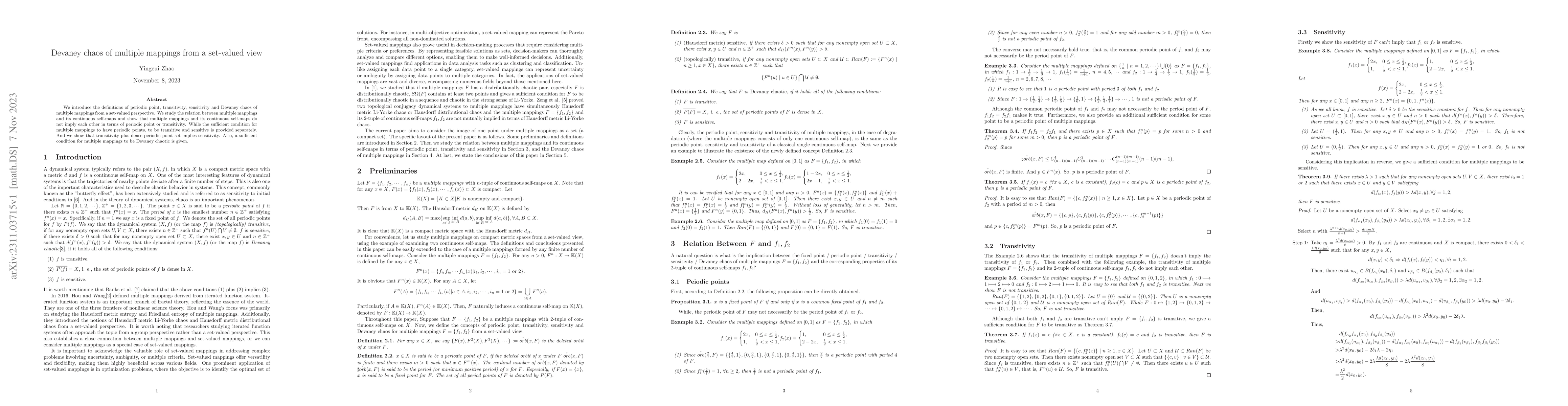 Thumbnail for Devaney chaos of multiple mappings from a set-valued view