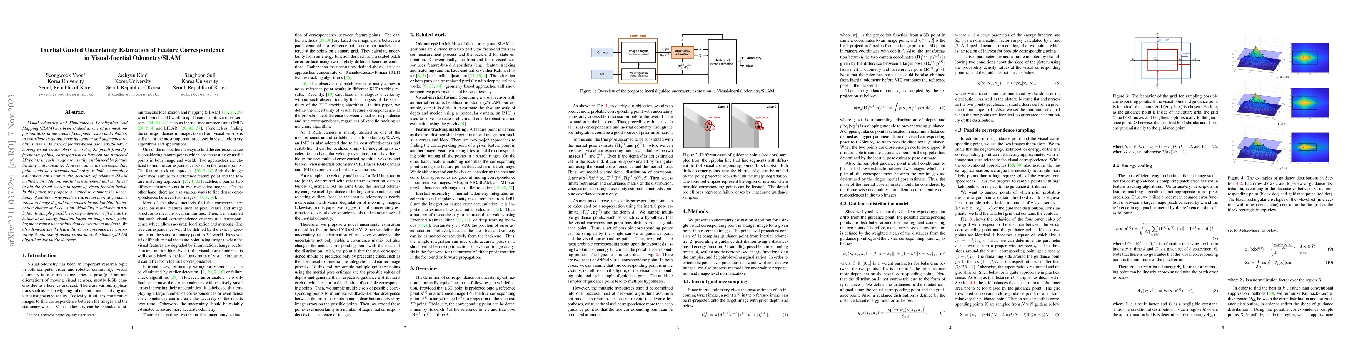 Thumbnail for Inertial Guided Uncertainty Estimation of Feature Correspondence in
  Visual-Inertial Odometry/SLAM