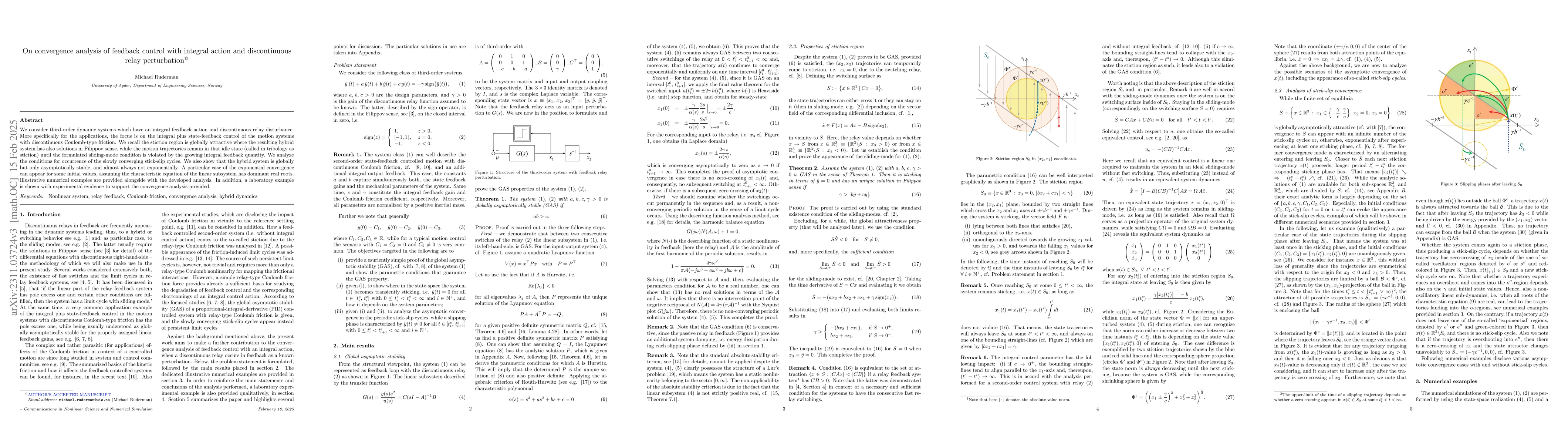 Thumbnail for On convergence analysis of feedback control with integral action and
  discontinuous relay perturbation