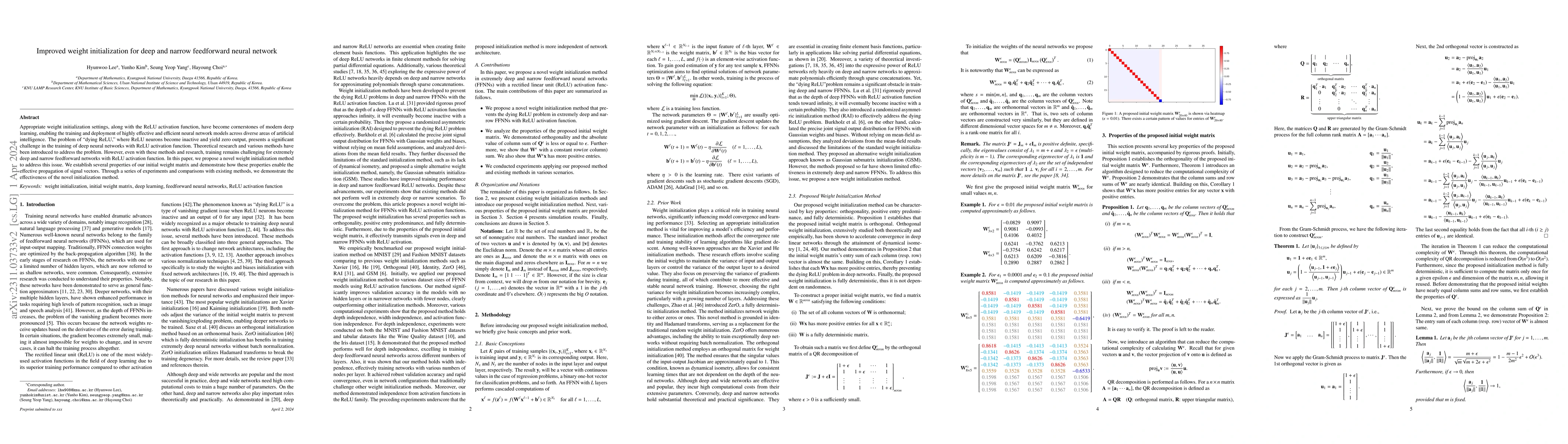 Thumbnail for Improved weight initialization for deep and narrow feedforward neural
  network