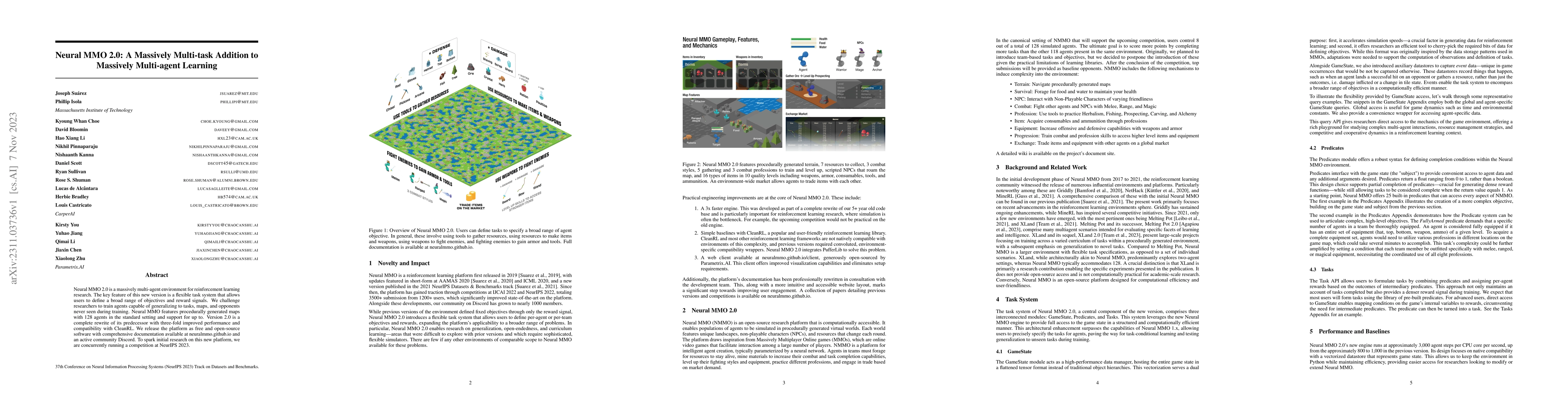 Thumbnail for Neural MMO 2.0: A Massively Multi-task Addition to Massively Multi-agent
  Learning
