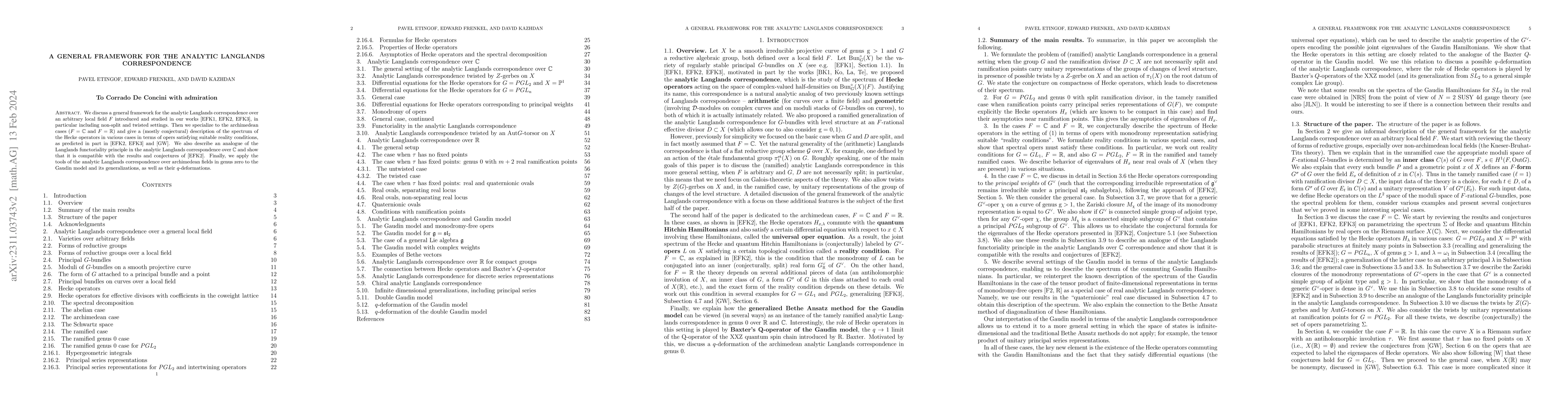 Thumbnail for A general framework for the analytic Langlands correspondence