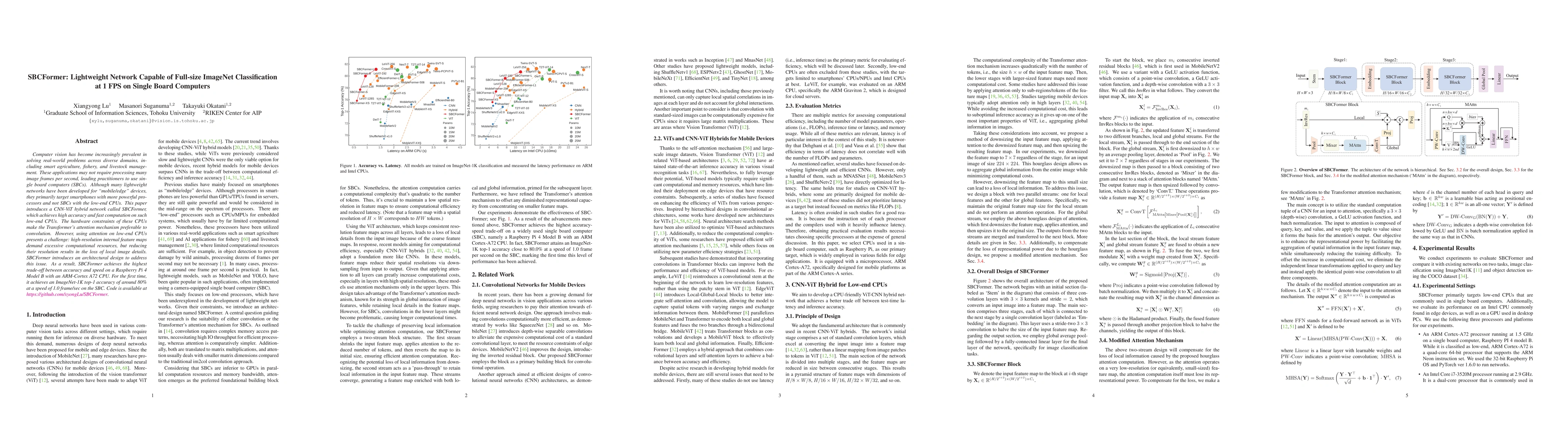 Thumbnail for SBCFormer: Lightweight Network Capable of Full-size ImageNet
  Classification at 1 FPS on Single Board Computers