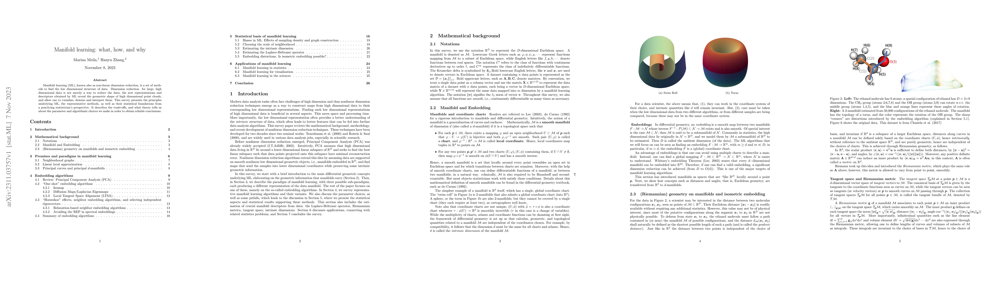 Thumbnail for Manifold learning: what, how, and why