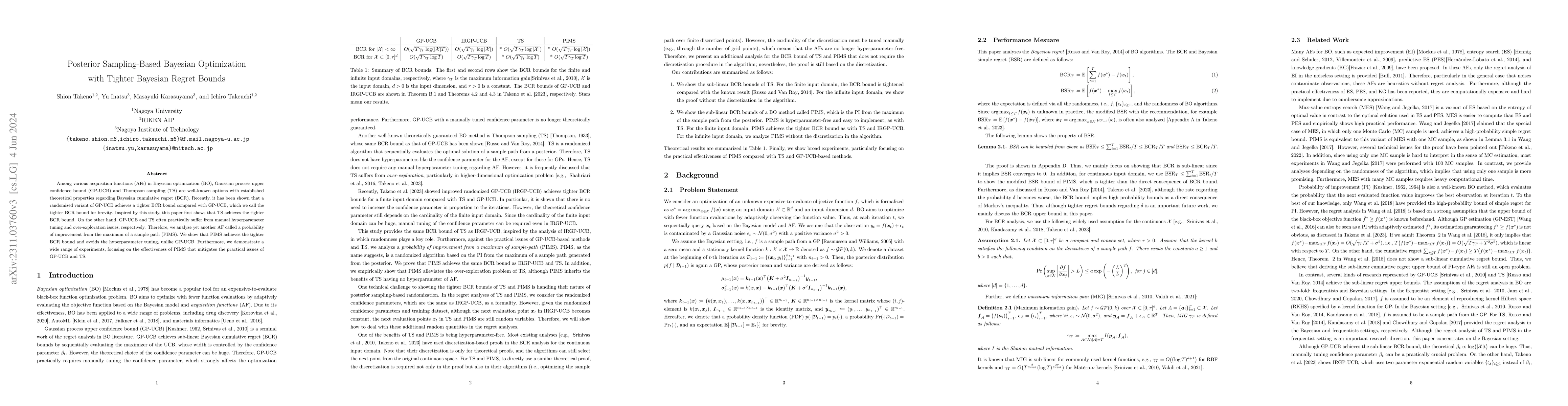 Thumbnail for Posterior Sampling-Based Bayesian Optimization with Tighter Bayesian
  Regret Bounds