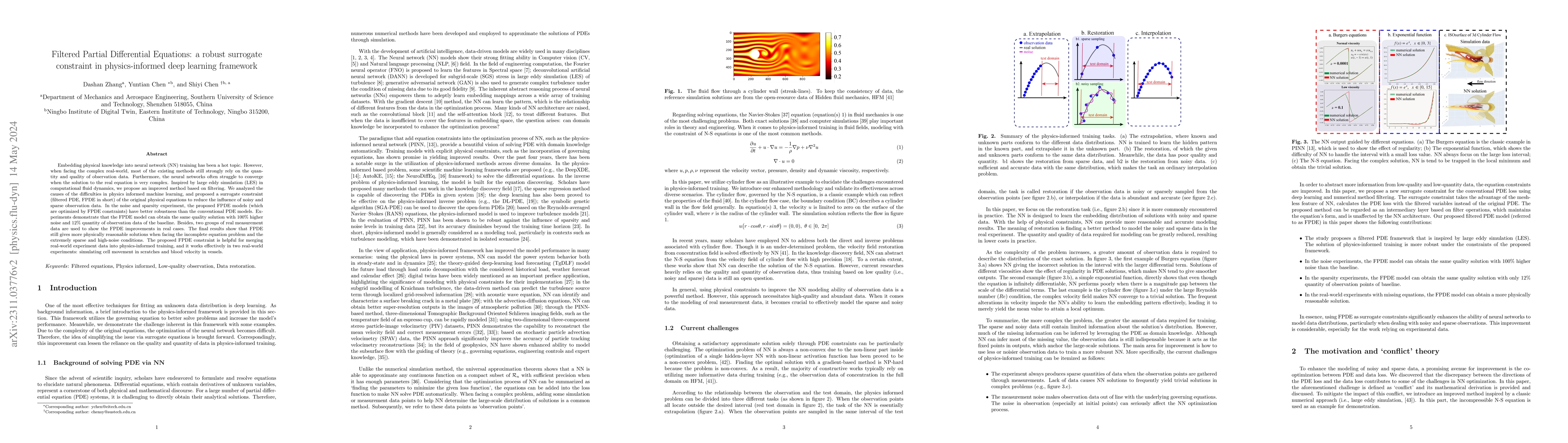 Thumbnail for Filtered Partial Differential Equations: a robust surrogate constraint
  in physics-informed deep learning framework