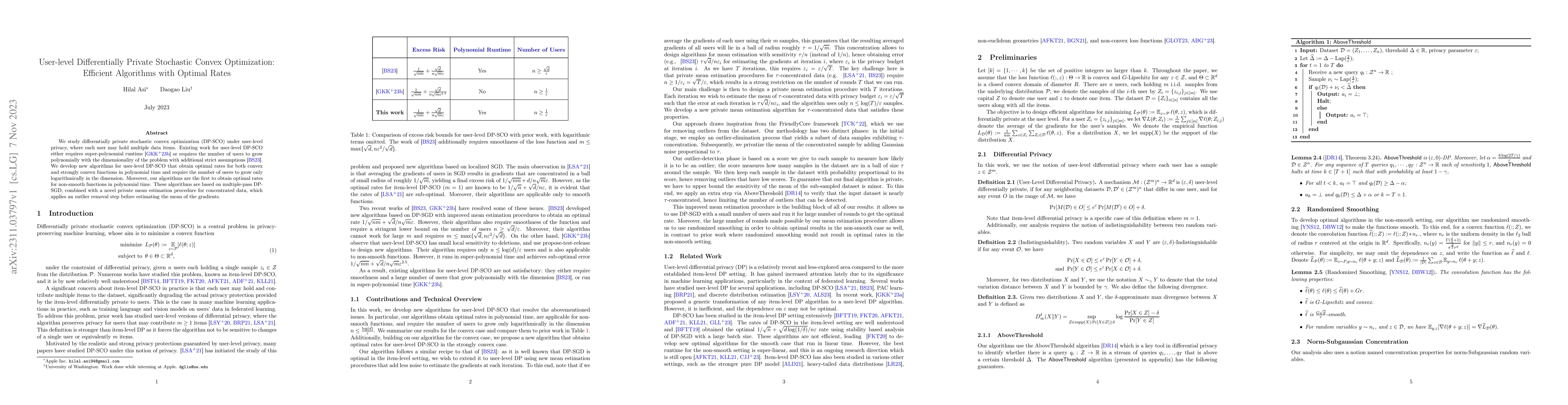 Thumbnail for User-level Differentially Private Stochastic Convex Optimization:
  Efficient Algorithms with Optimal Rates