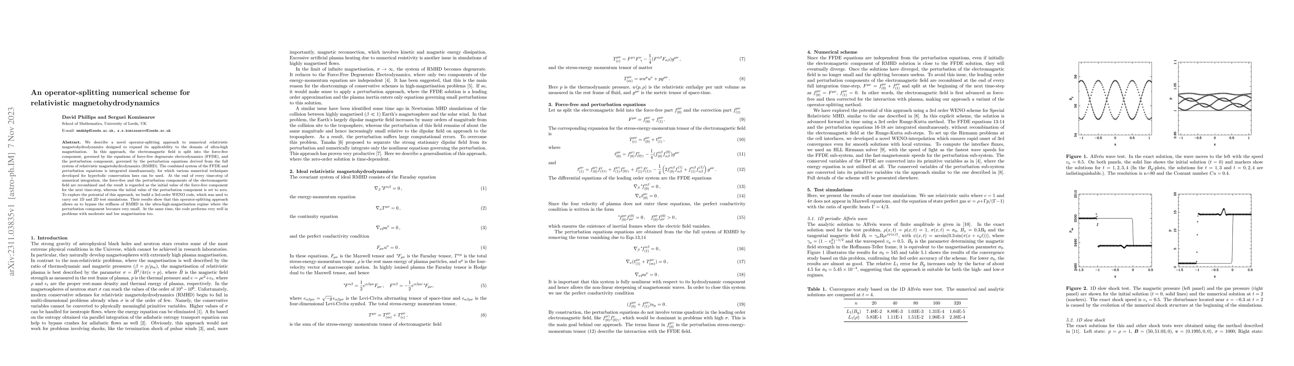 Thumbnail for An operator-splitting numerical scheme for relativistic
  magnetohydrodynamics