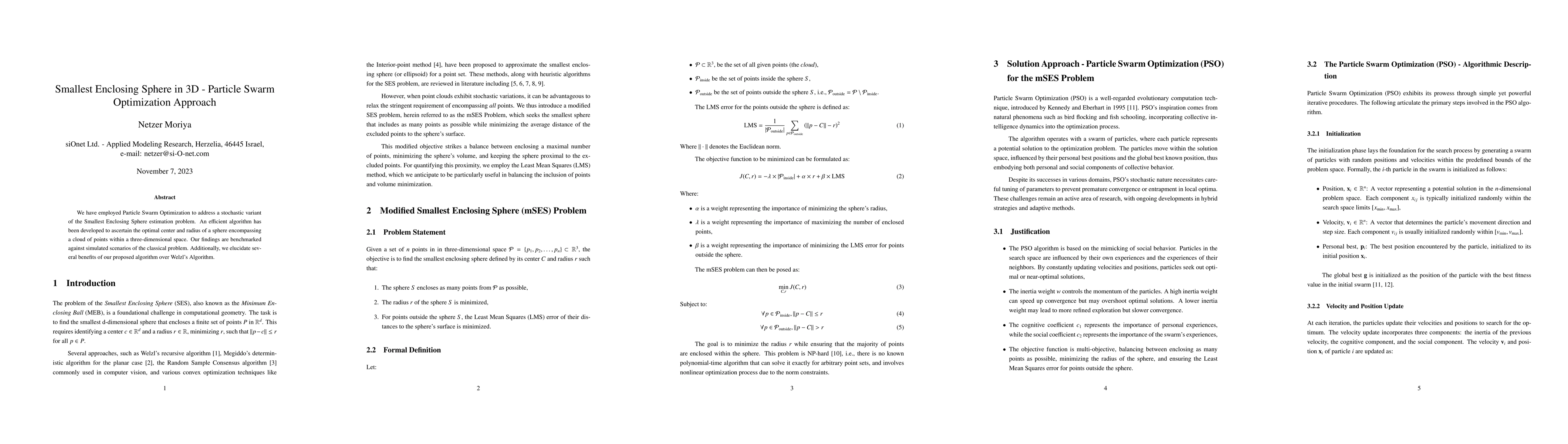 Thumbnail for Smallest Enclosing Sphere in 3D -- Particle Swarm Optimization Approach