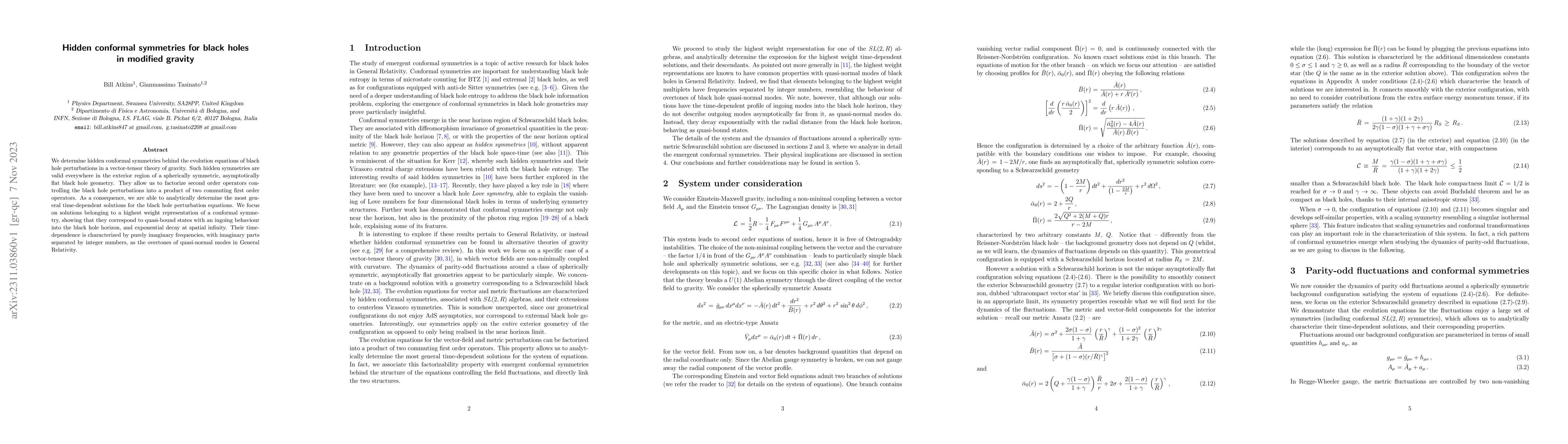 Thumbnail for Hidden conformal symmetries for black holes in modified gravity