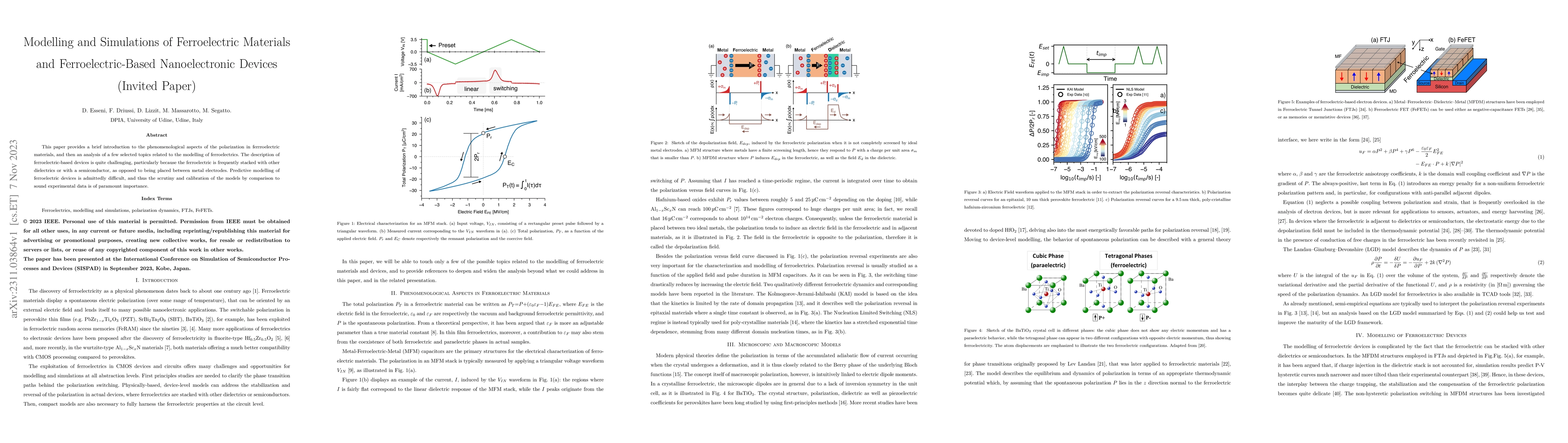 Thumbnail for Modelling and Simulations of Ferroelectric Materials and
  Ferroelectric-Based Nanoelectronic Devices
