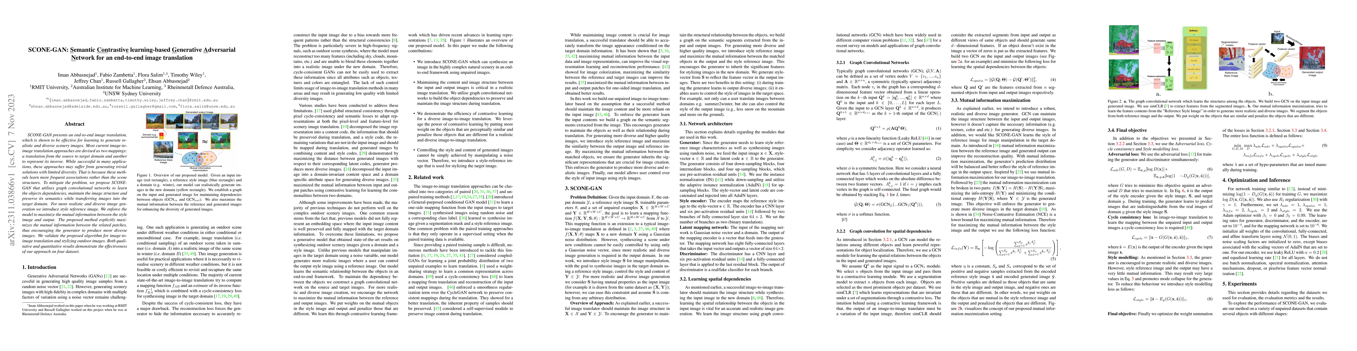 Thumbnail for SCONE-GAN: Semantic Contrastive learning-based Generative Adversarial
  Network for an end-to-end image translation