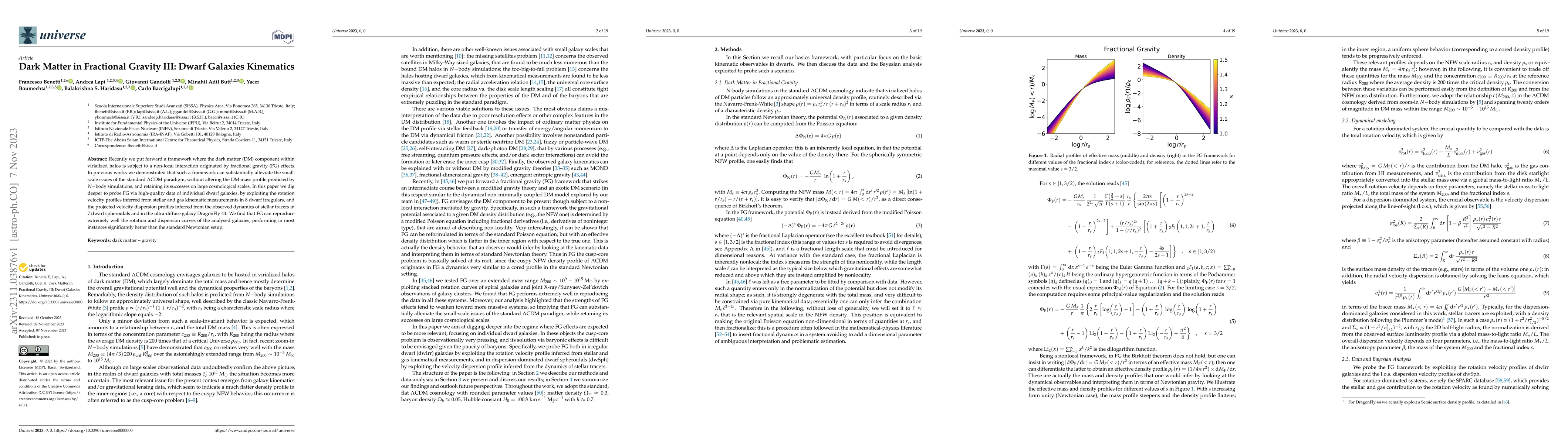 Thumbnail for Dark Matter in Fractional Gravity III: Dwarf Galaxies Kinematics