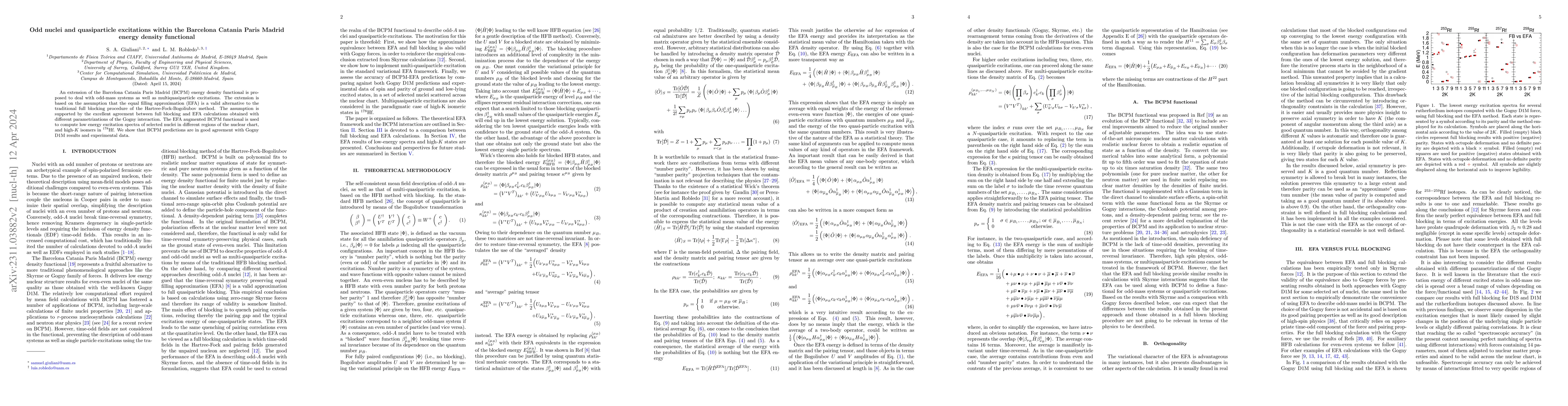 Thumbnail for Odd nuclei and quasiparticle excitations within the Barcelona Catania
  Paris Madrid energy density functional