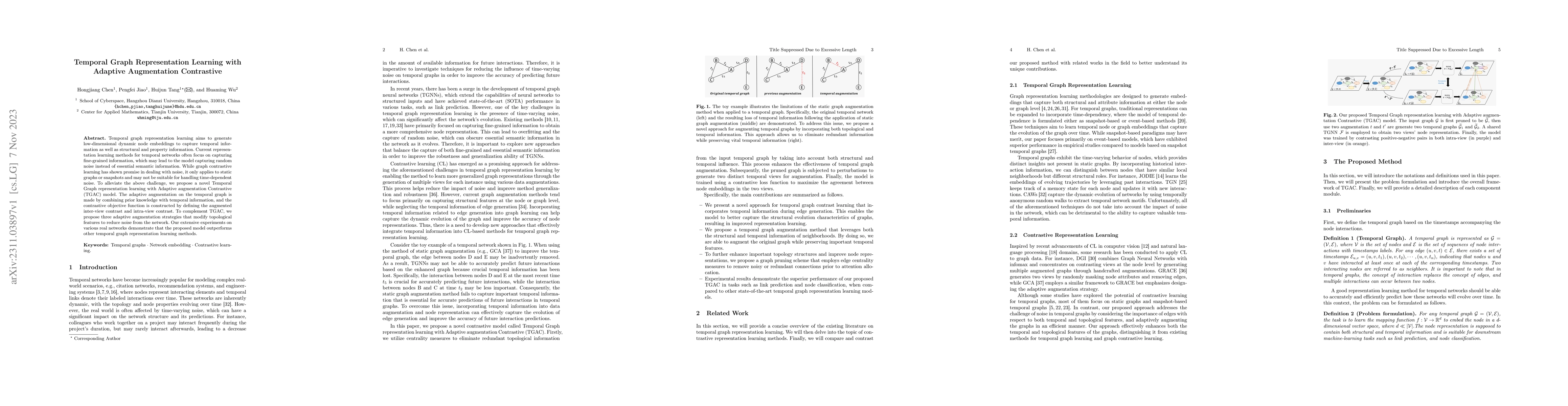 Thumbnail for Temporal Graph Representation Learning with Adaptive Augmentation
  Contrastive