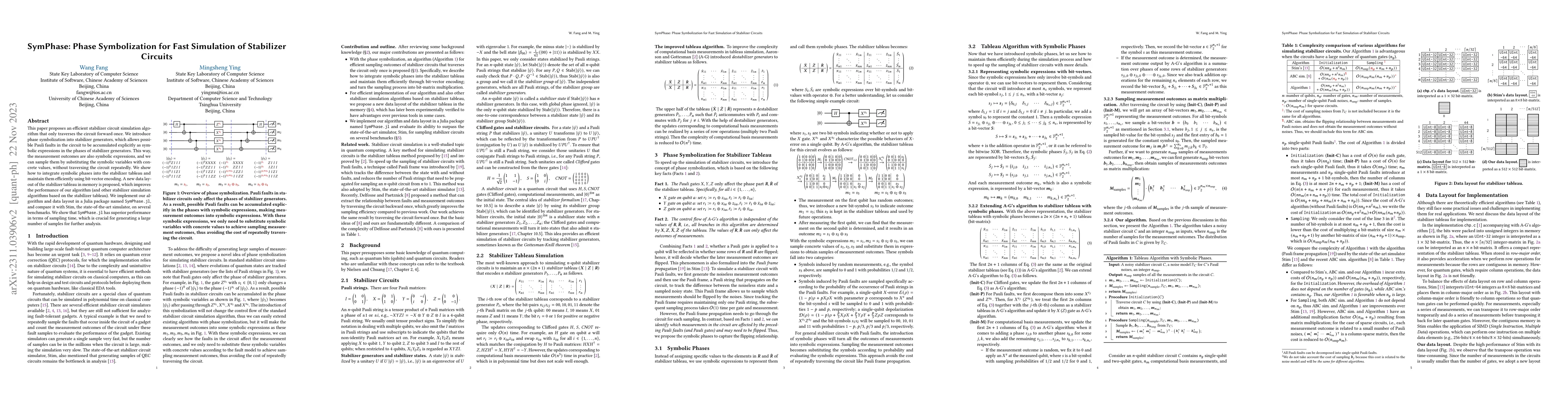 Thumbnail for SymPhase: Phase Symbolization for Fast Simulation of Stabilizer Circuits