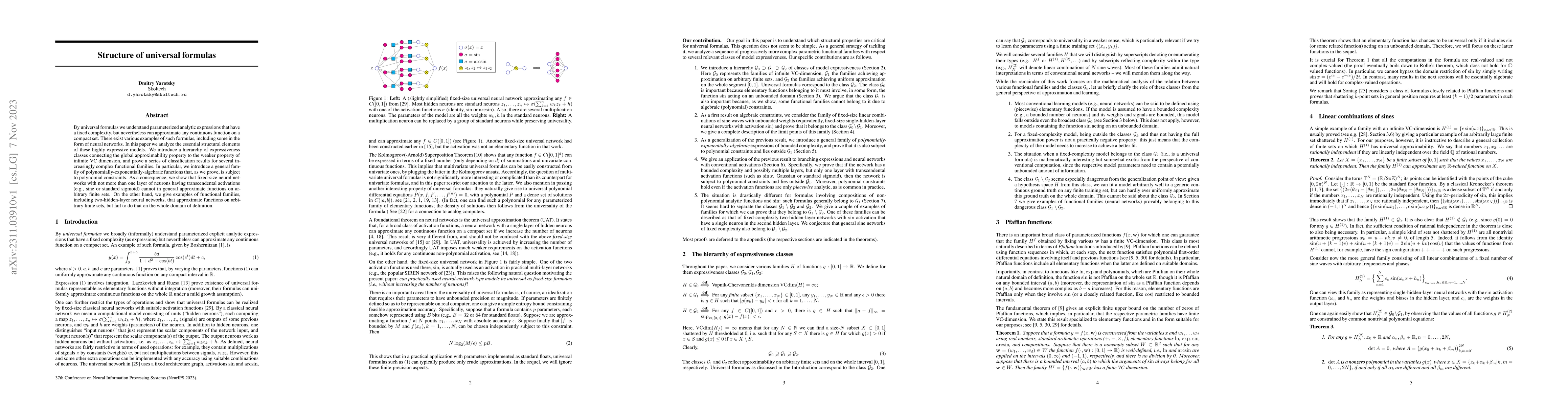 Thumbnail for Structure of universal formulas