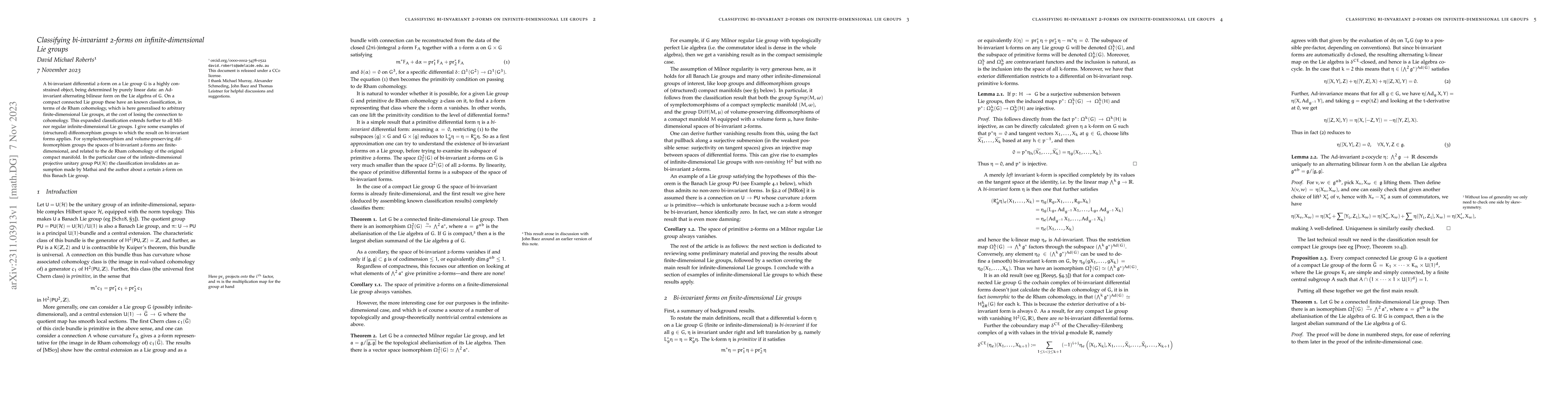 Thumbnail for Classifying bi-invariant 2-forms on infinite-dimensional Lie groups
