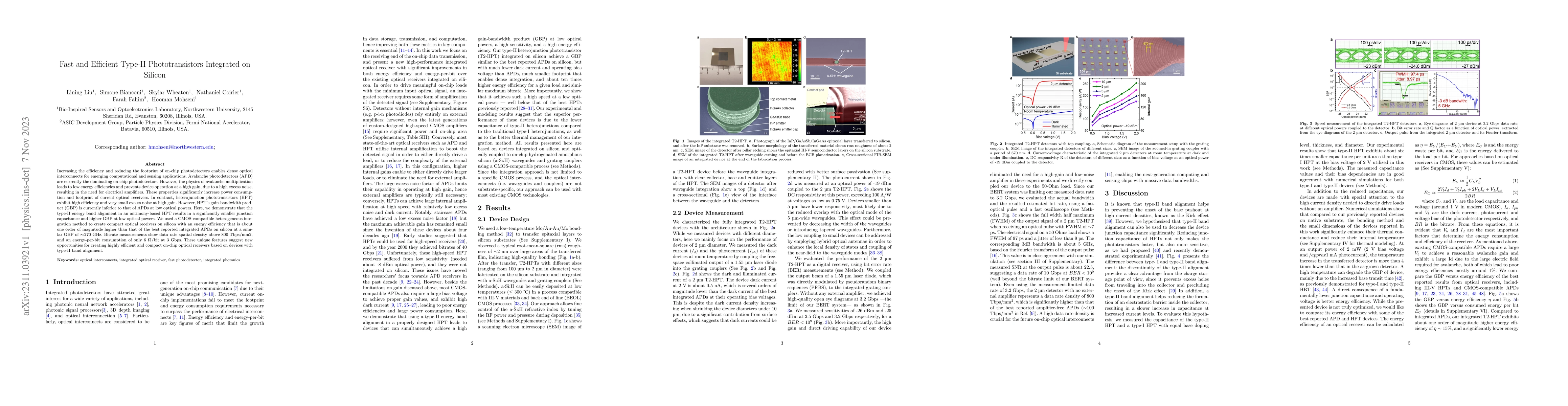 Thumbnail for Fast and Efficient Type-II Phototransistors Integrated on Silicon
