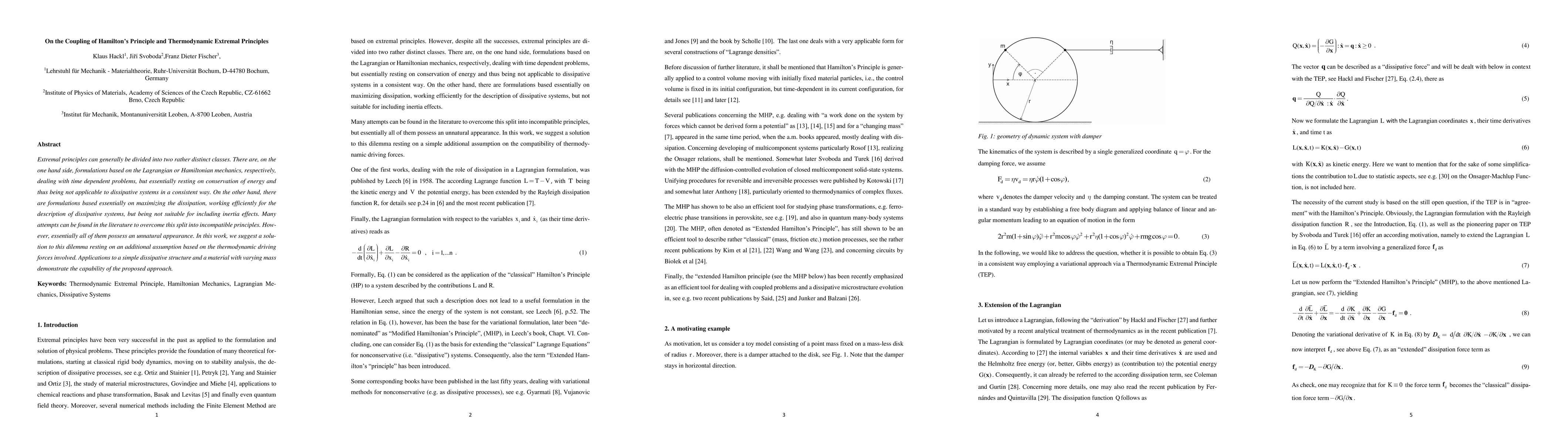 Thumbnail for On the Coupling of Hamilton's Principle and Thermodynamic Extremal
  Principles