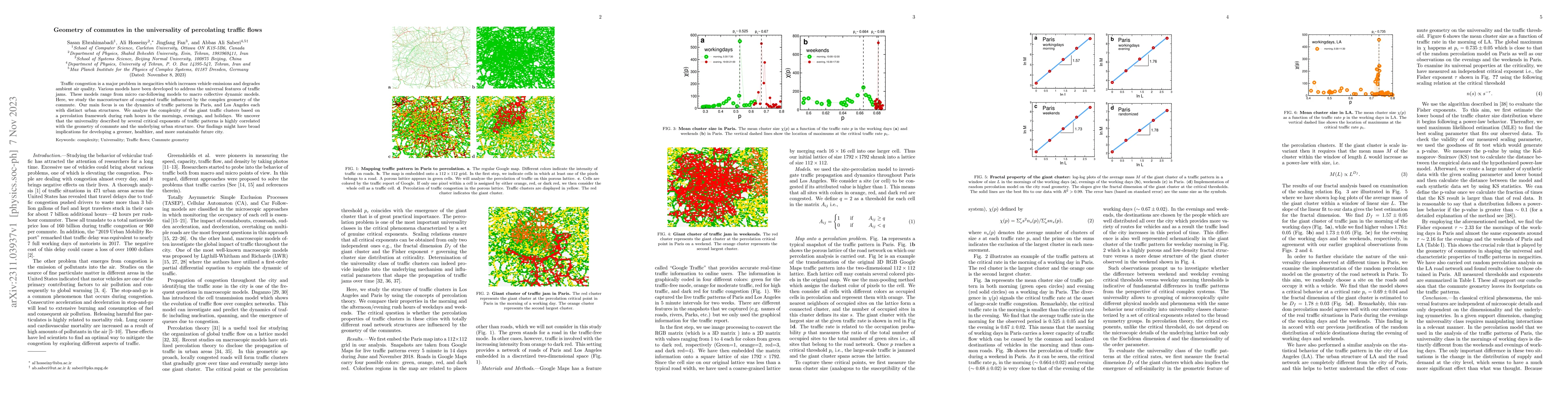 Thumbnail for Geometry of commutes in the universality of percolating traffic flows