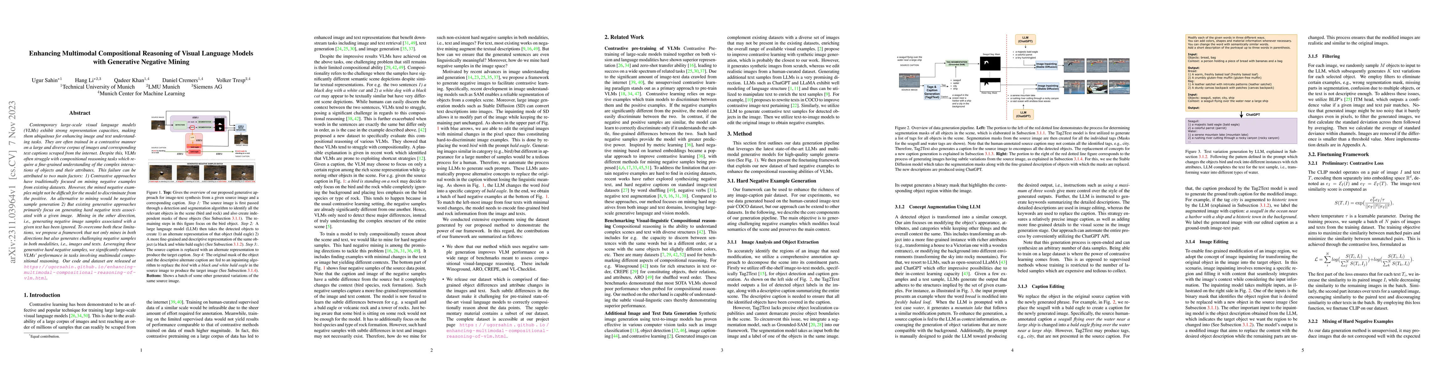 Thumbnail for Enhancing Multimodal Compositional Reasoning of Visual Language Models
  with Generative Negative Mining